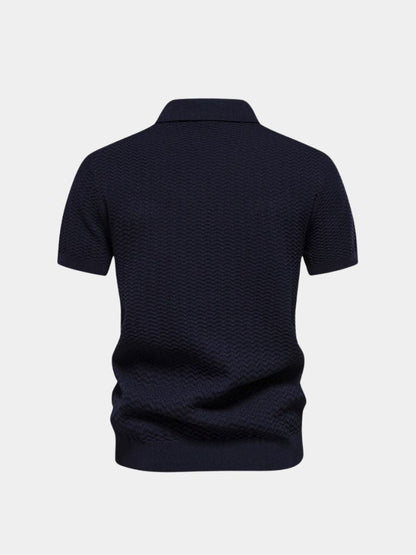 Classic Fit Quarter Zip Business Casual Short Sleeves Polo