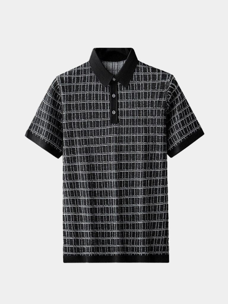 Classic Noir Knit Polo Shirt