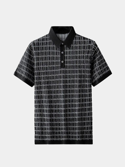 Classic Noir Knit Polo Shirt