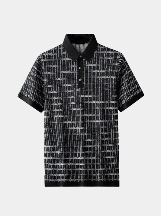 Classic Noir Knit Polo Shirt