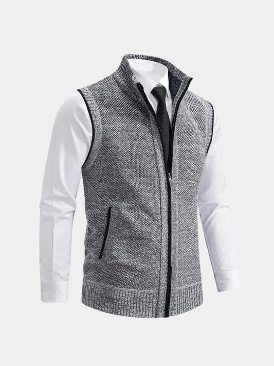 Elegant Full-Zip Sweater Vest