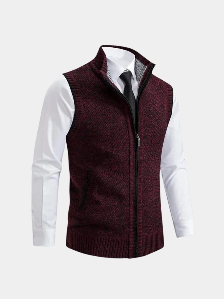 Elegant Full-Zip Sweater Vest