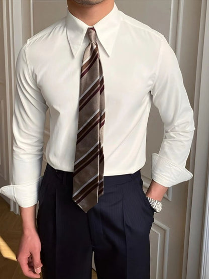 Elegant Spearpoint Collar Shirt