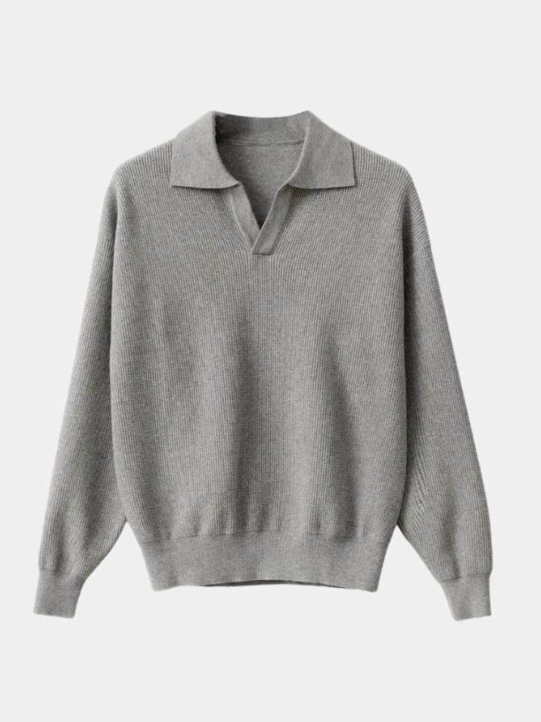 Essential V-Neck Polo Sweater