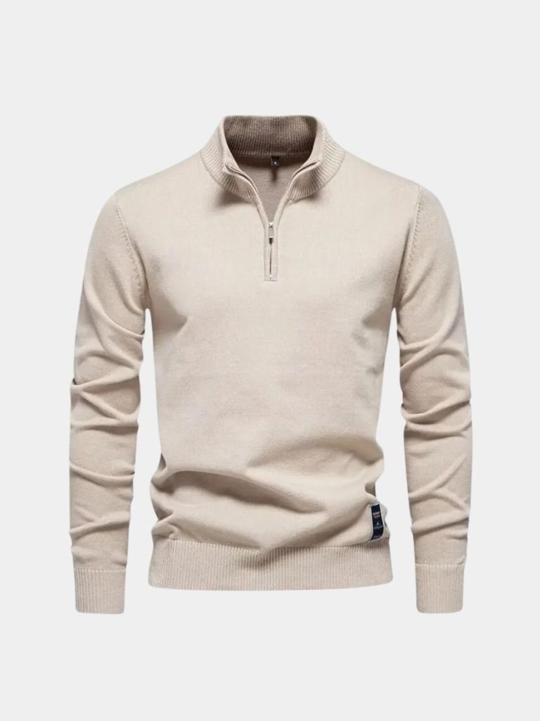 Half Zip Knitwear Solid Color Cardigan Sweater