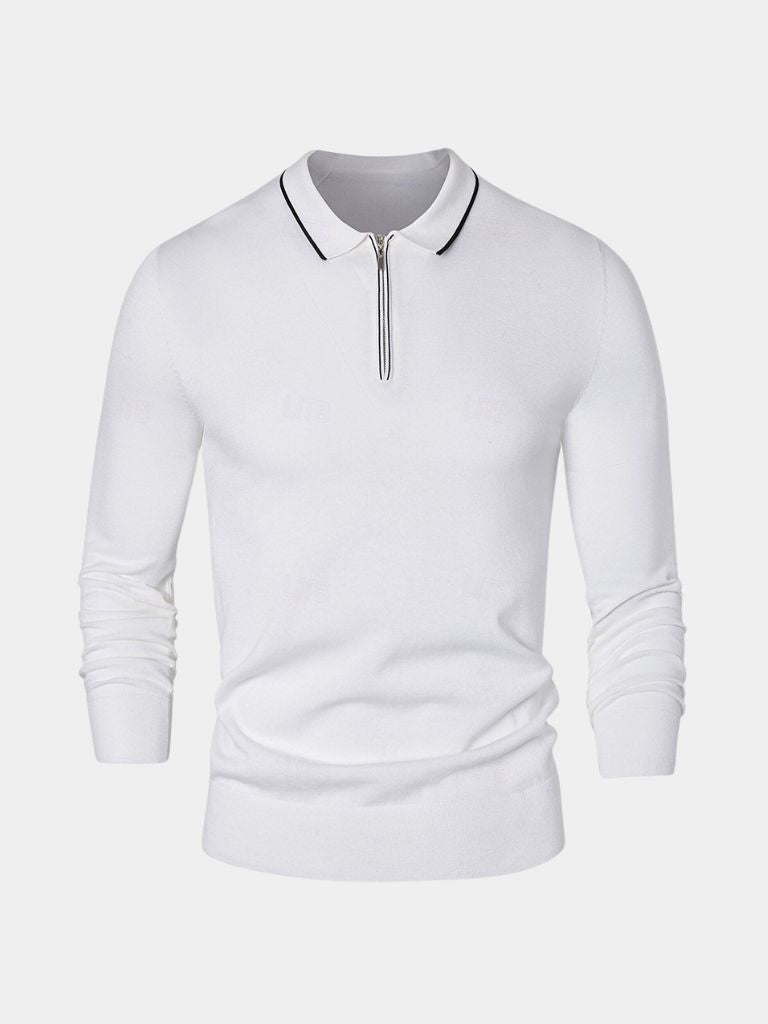 Ivory Elite Long Sleeve Polo