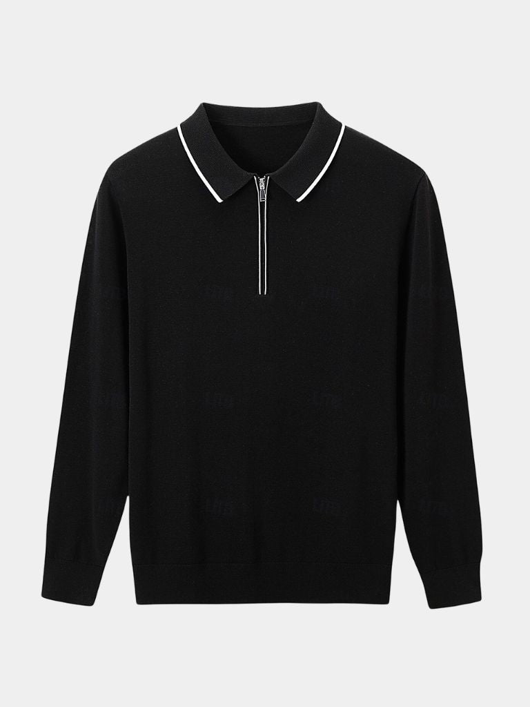 Ivory Elite Long Sleeve Polo