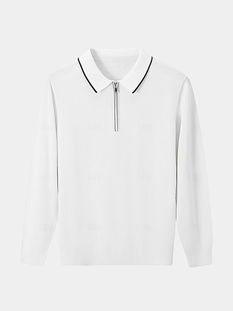 Ivory Elite Long Sleeve Polo