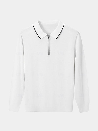 Ivory Elite Long Sleeve Polo