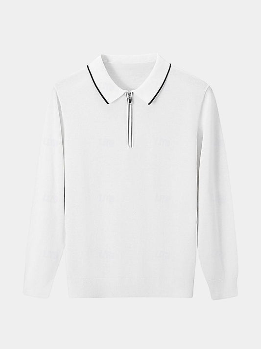 Ivory Elite Long Sleeve Polo
