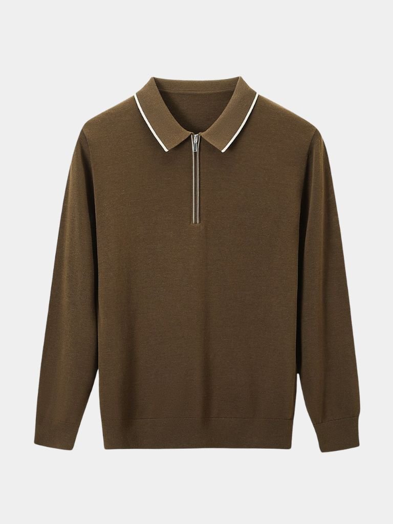 Ivory Elite Long Sleeve Polo