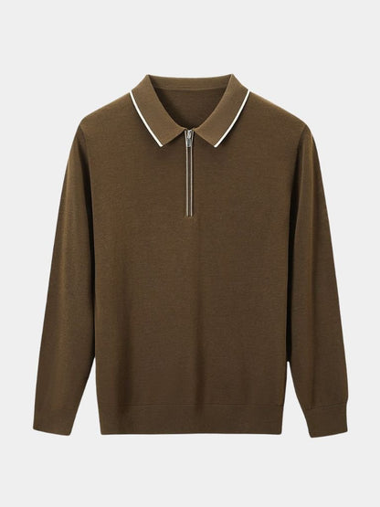 Ivory Elite Long Sleeve Polo