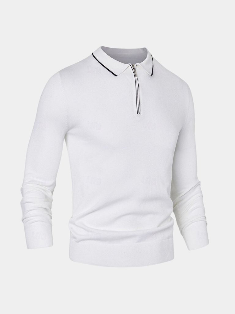 Ivory Elite Long Sleeve Polo
