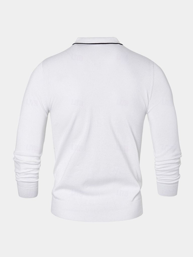 Ivory Elite Long Sleeve Polo