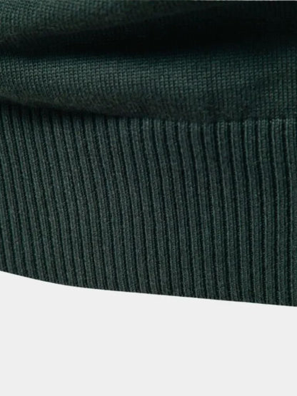 Knit Striped Quarter-Zip Jumper Sweater