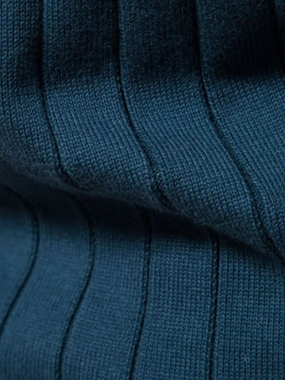 Knit Zipper Jacquard Solid Color Cardigan Sweater