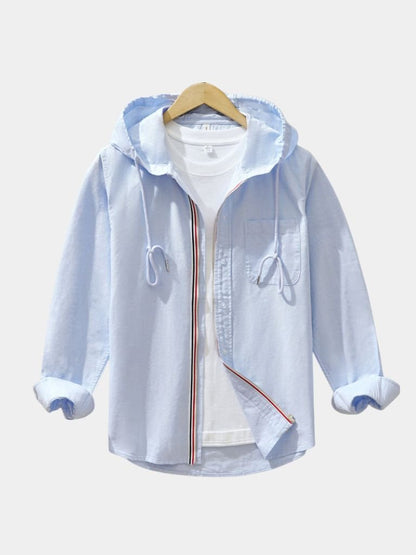 Light Covenant Linen Hooded Shirt