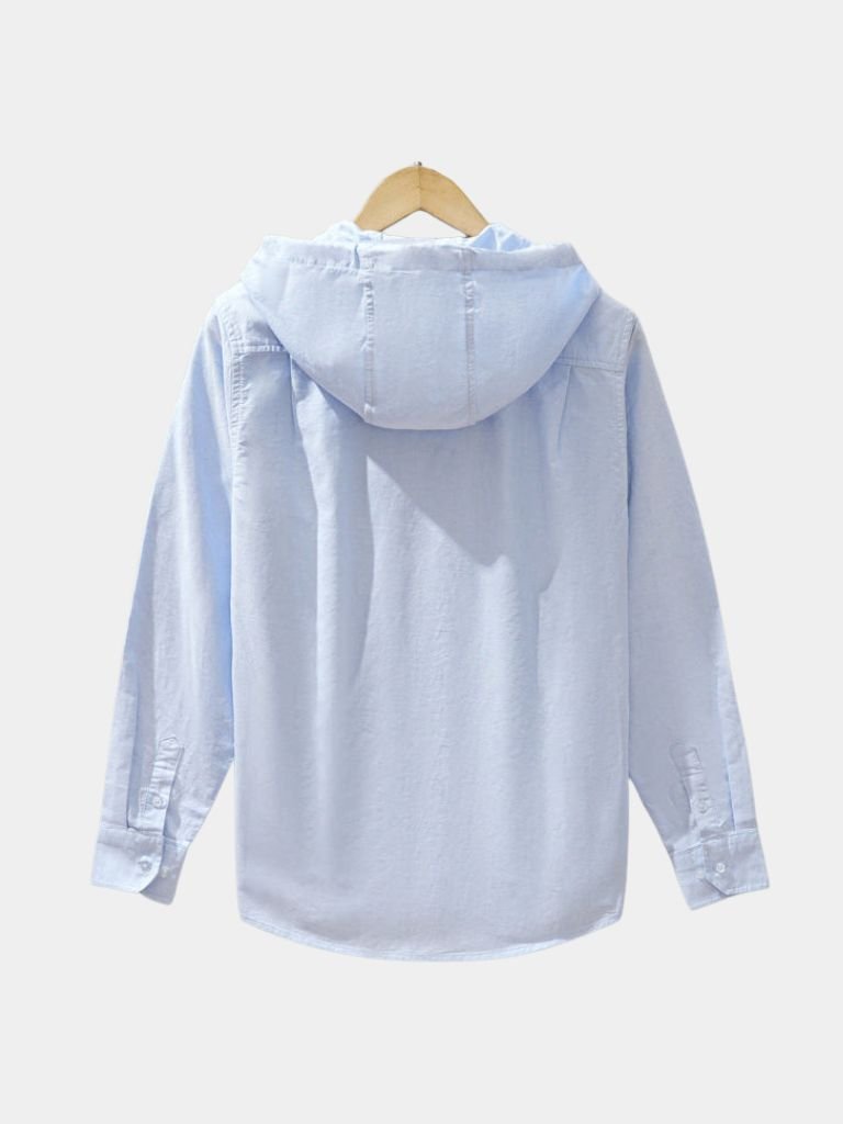 Light Covenant Linen Hooded Shirt