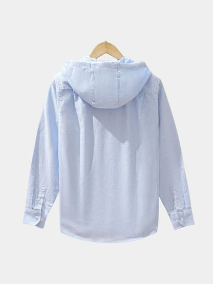 Light Covenant Linen Hooded Shirt