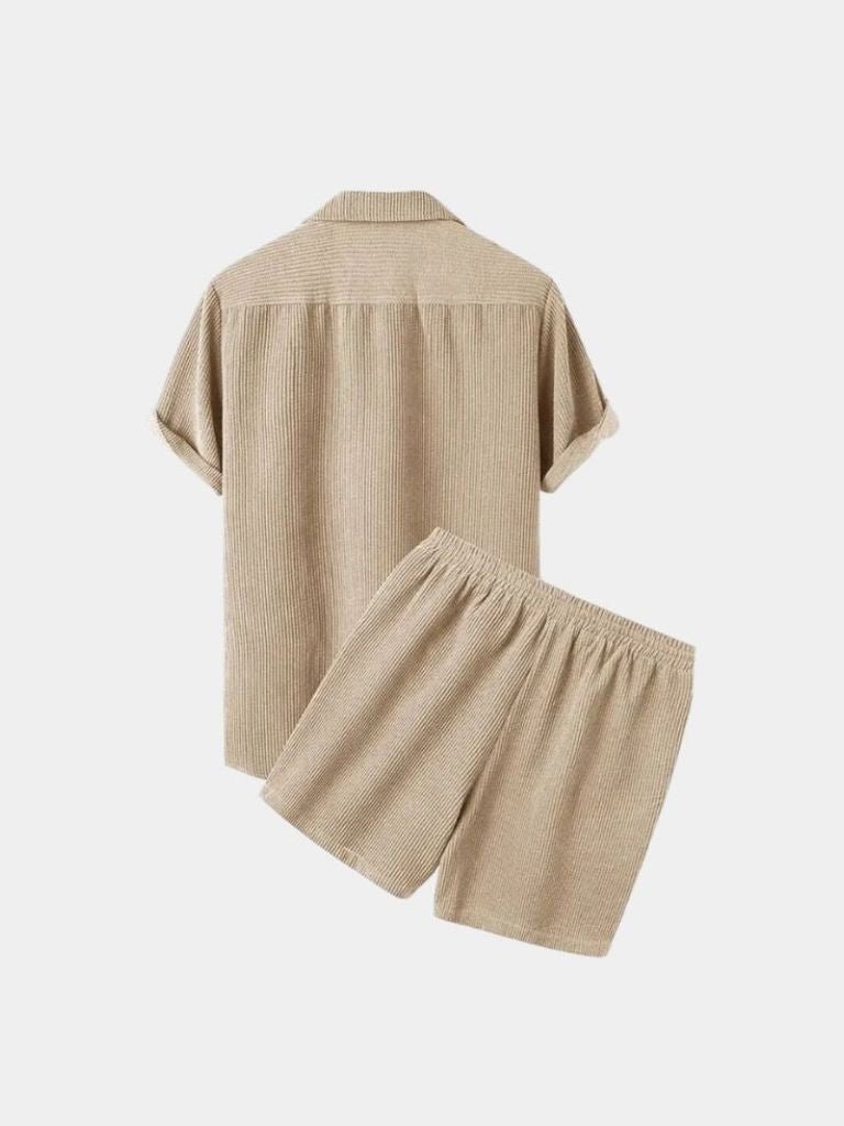 Minimalist Corduroy Set Shorts and Shirt