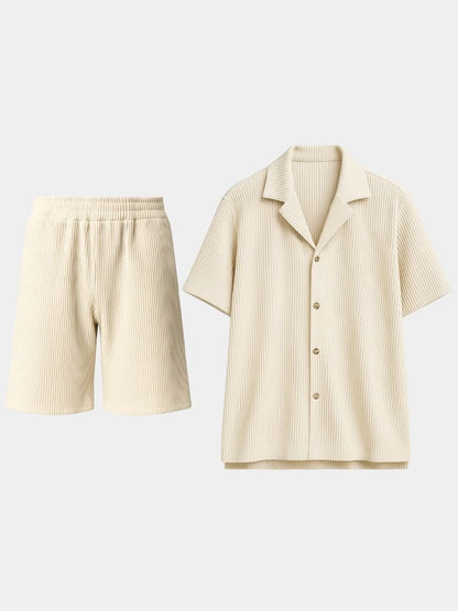 Minimalist Corduroy Set Shorts and Shirt