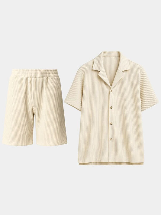 Minimalist Corduroy Set Shorts and Shirt