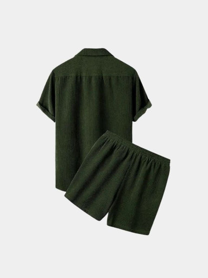Minimalist Corduroy Set Shorts and Shirt