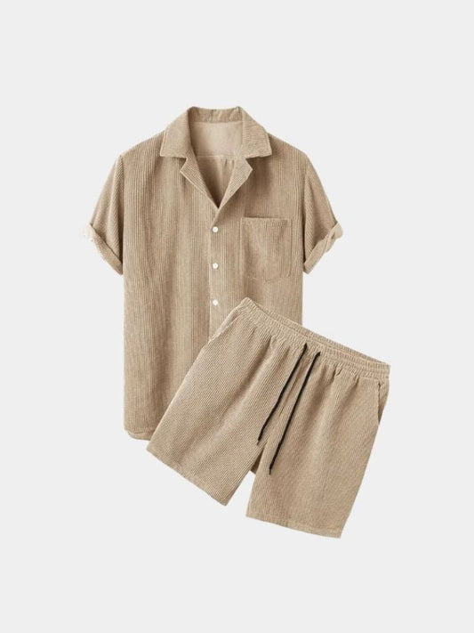 Minimalist Corduroy Set Shorts and Shirt