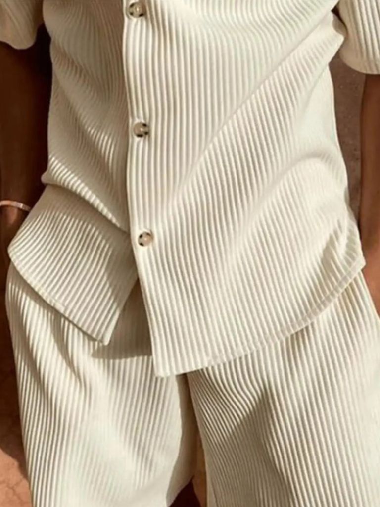 Minimalist Corduroy Set Shorts and Shirt