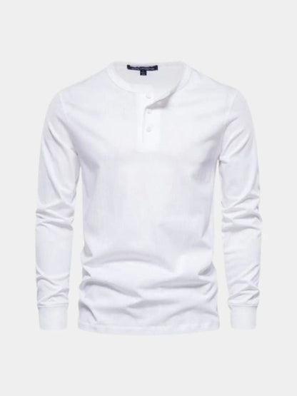 Minimalist Henley Neck Long Sleeve T-Shirt