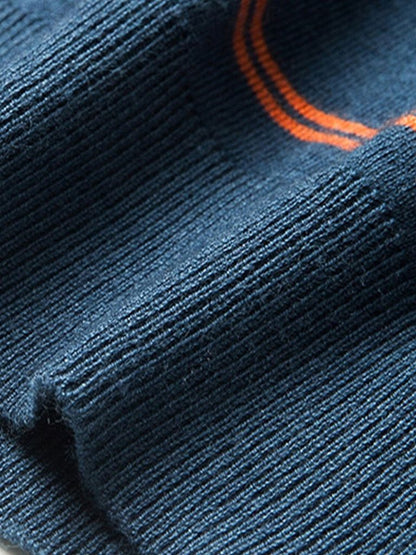 Navy Sunset Striped Polo