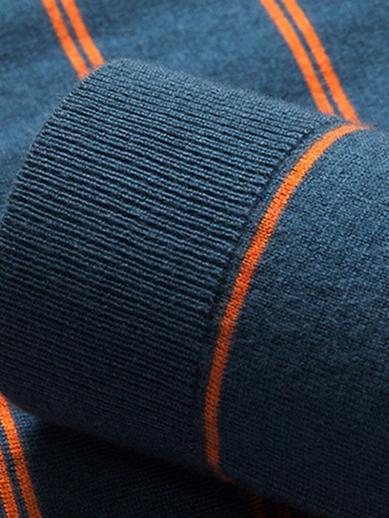 Navy Sunset Striped Polo