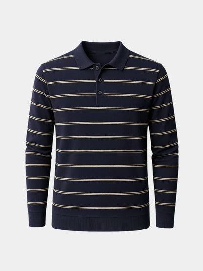 Navy Sunset Striped Polo