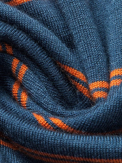 Navy Sunset Striped Polo