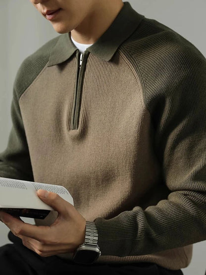 Raglan Quarter Zip Sweater