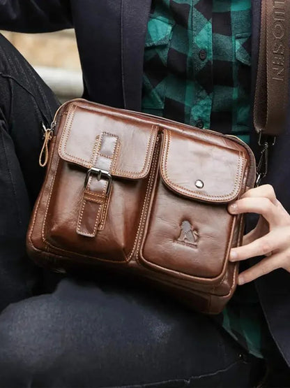 Retro Leather Square Shoulder Bag