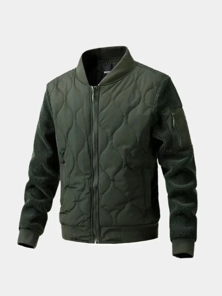 Sherpa Sleeves Padded Bomber Jacket