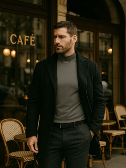 Solid Casual Turtle Neck T-Shirt