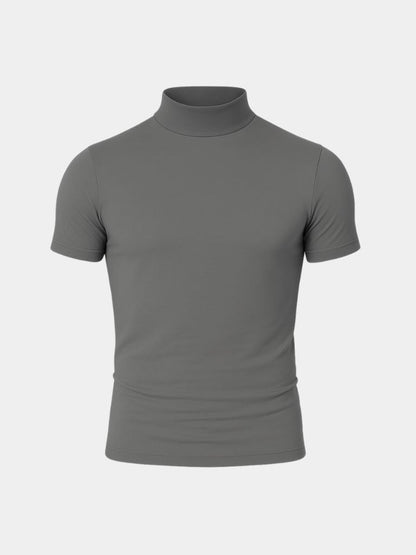 Solid Casual Turtle Neck T-Shirt