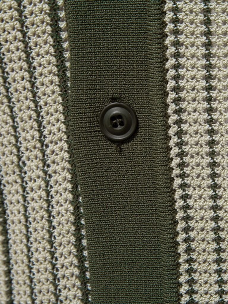 Striped Knit Polo Shirt