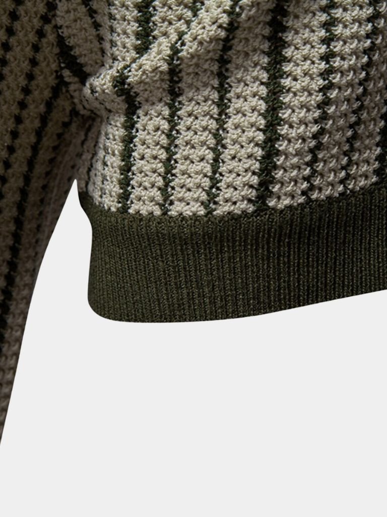 Striped Knit Polo Shirt