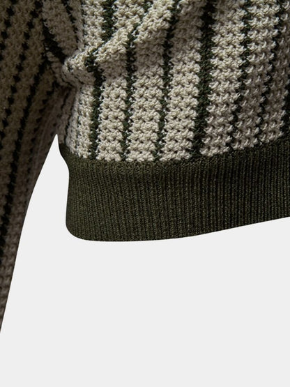 Striped Knit Polo Shirt