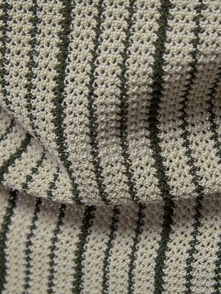 Striped Knit Polo Shirt