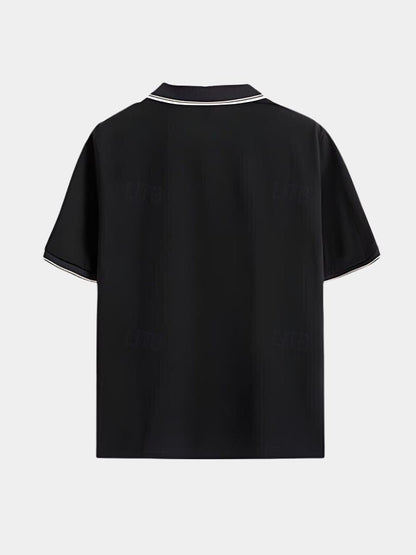 Timeless Black V-Neck Polo