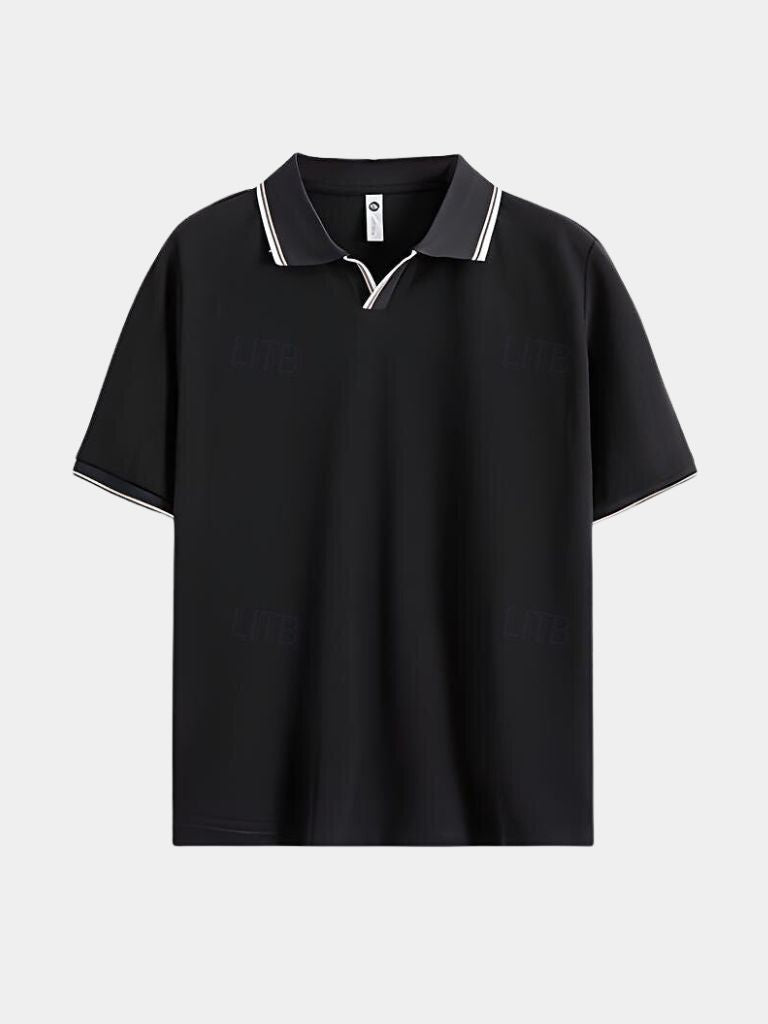 Timeless Black V-Neck Polo