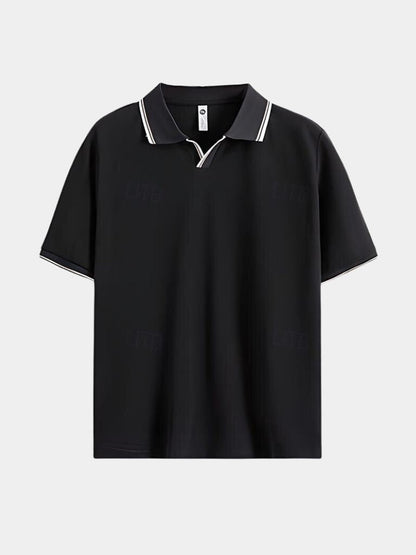 Timeless Black V-Neck Polo