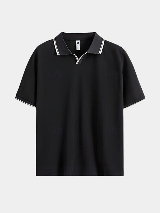Timeless Black V-Neck Polo