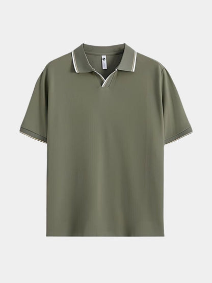 Timeless Black V-Neck Polo