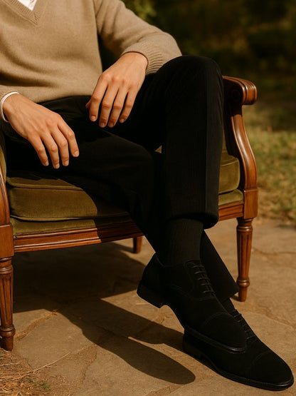 Velvet Monarch Derby Shoes