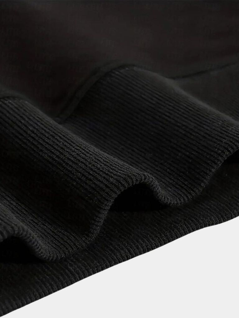 Zip Black Lapel Sports Hoodie Sweatshirt